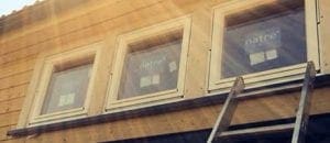 nytt hus med nye vinduer montert